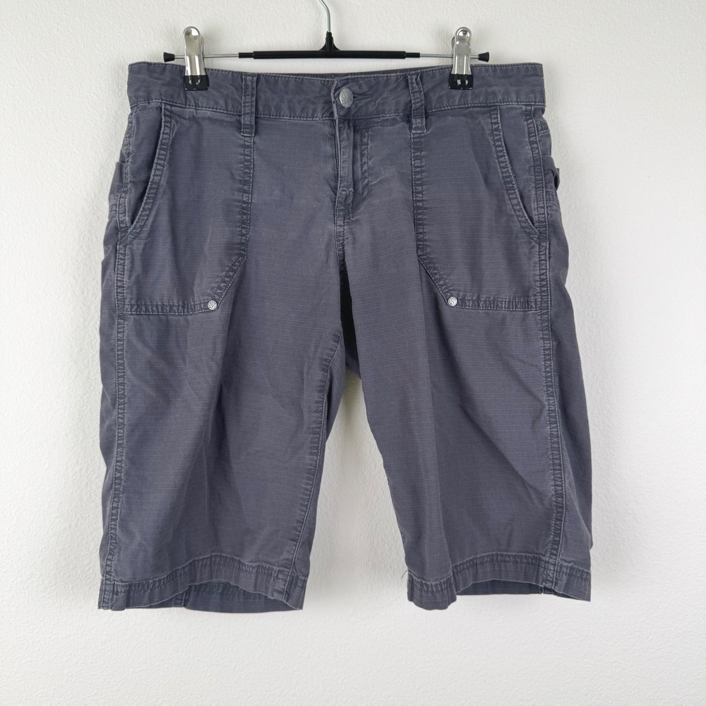 Prana Halle Shorts Womens Size 4 Gray Good Outdoor Hiking Gorpcore Ripstop